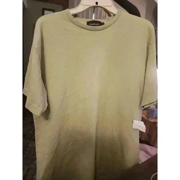 Talentless Premium Cotton Short Sleeve T-Shirt Mens Small Beige Tee NWT CR6 - Picture 1 of 6